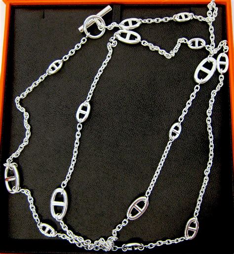 hermes silver necklaces